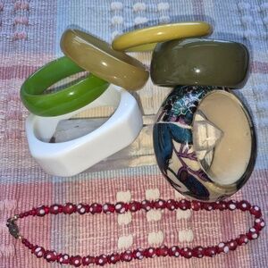 Acrylic Bangles and Necklace